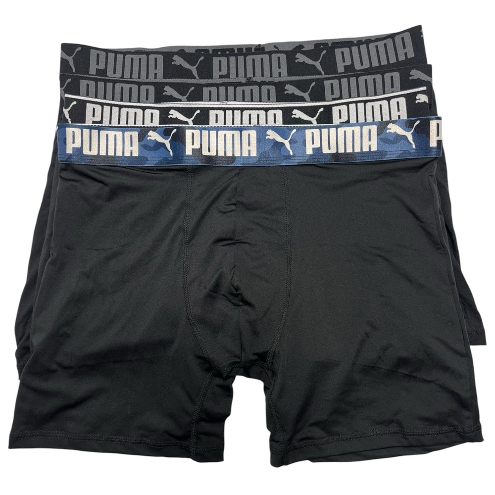 PUMA Men's Boxer Briefs 4-Pack Athletic Fit  Stretch Cooling Underwear Size M